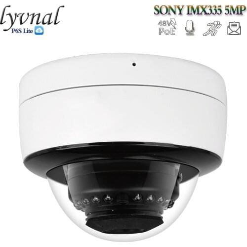 LYVNAL H.265 SONY Surveillance 5MP Dome POE Security IP Camera Outdoor Buid-in-Mic Home CCTV Camera 2.8mm Wide Angle P2P Onvif