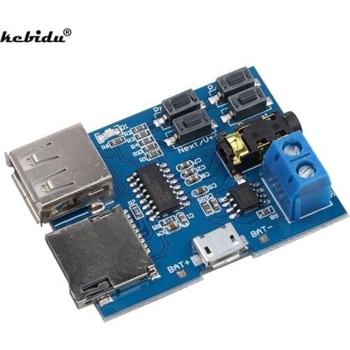 Kebidu New arrival TF card U disk MP3 Format decoder board module amplifier decoding audio Player