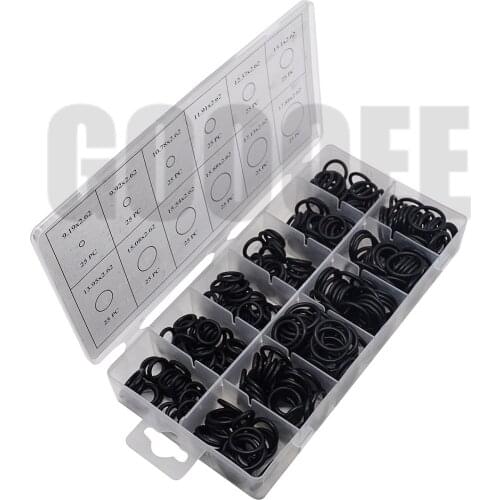 300Pcs/Set 12 SizesTap Washer Kit Holdtite Jumper Valves O Ring EC Body Washers Seals 9.19-17.88mm Black Oring