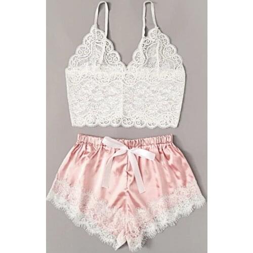 New Women Underwear Wire Free satin bra Bra and Panty Set Hollow Lingerie Women Brassiere Bralette