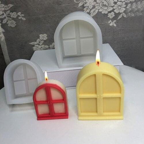 Creative Arch Window Design Candle Silicone Mold Simple Door Aromatherapy Resin Mold Diy Handmade Candle Soap Making Home Decor
