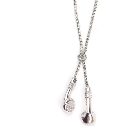 Unisex Creative Headset Pendant Necklace Alloy Necklace Charm Personality Jewelry Birthday Gift for Women Men Youth #30