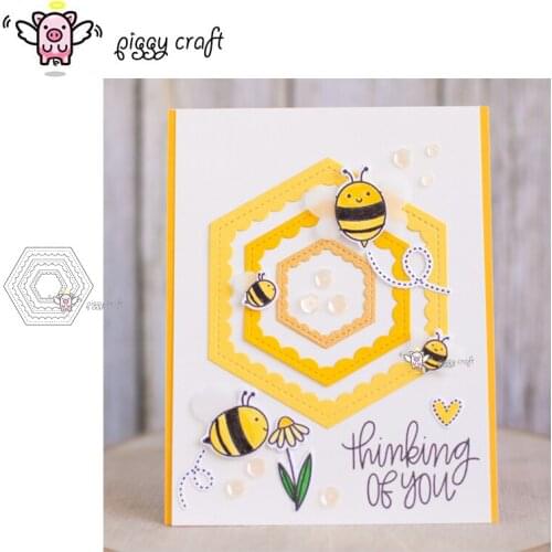 Craft metal cutting dies cut die mold 3Pcs Hexagon wave frame Scrapbook paper craft knife mould blade punch stencils dies