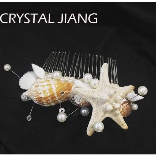 Starfish And Shells Bridal Hairs Comb For Beach Weddings