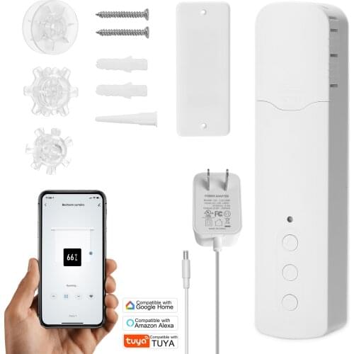 Tuya WiFi TM616EGWT Intelligent Pull Bead Curtain Motor Intelligent Electric Curtain Motors Phone APP Control Voice Control