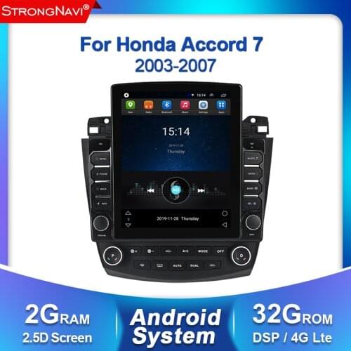 9.7'' Tesla screen Android 2Din 2+32G DSP For Honda Accord 7 2003 2004 2005 2006 2007 Car Radio GPS Multimedia Player Head Unit