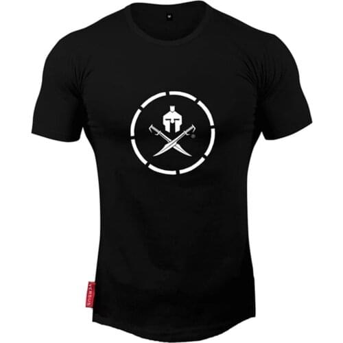 2021 New Brand Clothing Fitness Running T Shirt Men O Neck T Shirt Cotton Bodybuilding Sport Tops Gym T Shirt Short Sleeve