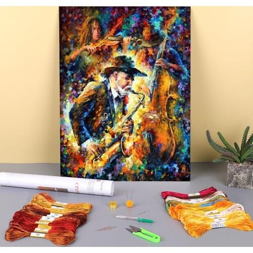 Endless Tune Printed Water-Soluble Canvas 11CT Cross Stitch Complete Kit DIY Embroidery DMC Threads Knitting Craft Jewelry