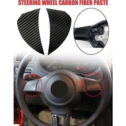 Carbon Fiber Steering Wheel Sticker 3D Car Styling Decorations For Volkswagen VW GOLF 6 POLO JETTA MK5 MK6 Bora Touran Tiguan