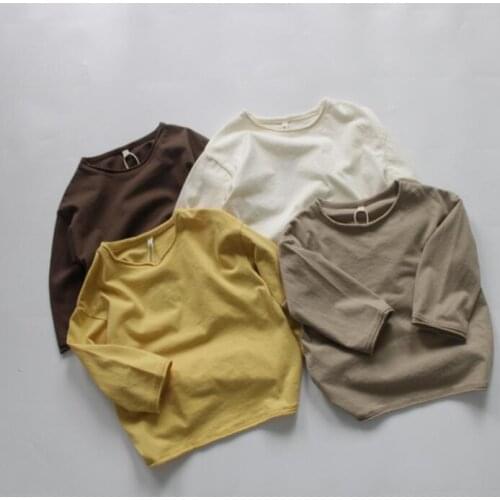 2021 New Girls Boys T-Shirt Fashion Cotton Autumn Full sleeve Kids Top 1-7t MY592