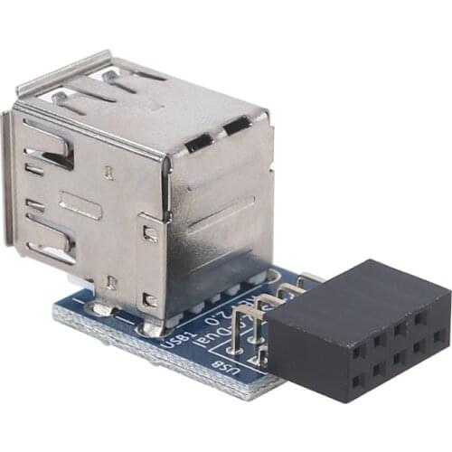 New Micro Internal PC USB 2.0 2-port 9-pin Female-to-female Adapter Converter Motherboard Cable Extender Converter