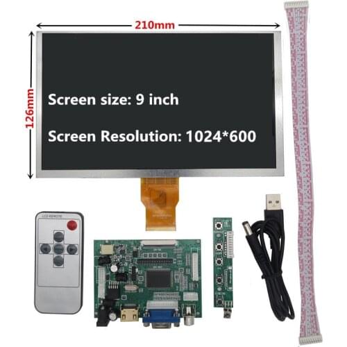 For Raspberry Pi Banana/Orange Pi Mini Computer LCD Screen Display Monitor with Driver Control Board 2AV HDMI-Compatible VGA