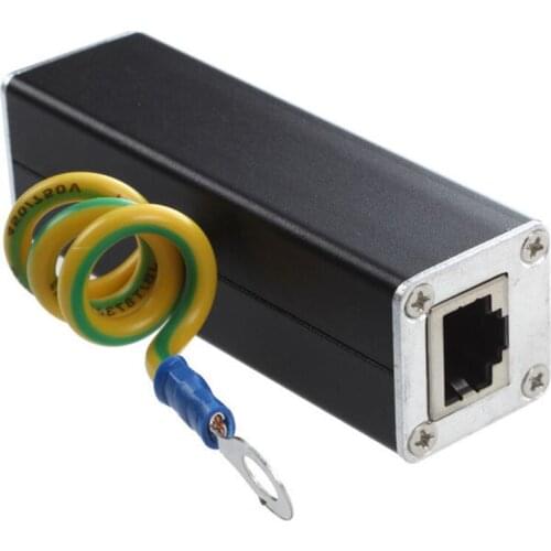 RJ45 Jack Ethernet Surge Protector Thunder Lightning Arrester POE Gigabit CAT5 CAT6 Protector PoE+Gigabit 100Mbs