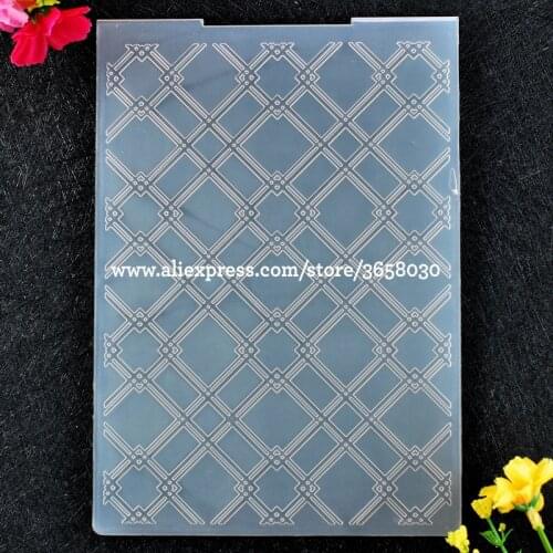 Lattice Plastic Embossing Folder For Scrapbook DIY Album Card Tool Plastic Template 12.5x17.7cm 8101408