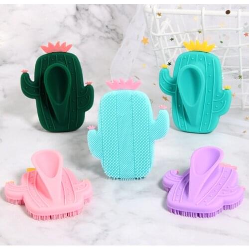 Cactus Silicone Beauty Massage Washing Pad Facial Exfoliating Blackhead cute Face Brush Tool Soft Deep Cleaning Skin Care