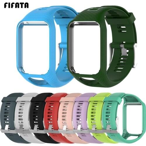 FIFATA Silicone Watch Strap For Tomtom Runner 2/3 Sport Wristband TPE Sport Strap For Tomtom Adventurer/Spark/3 Music Watch