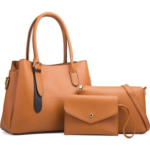 High Quality Women Pu Leather Handbags Fashion Ladies Large Capacity 3 Pieces Set Shoulder Messenger Bags Casual Female Tote Bag