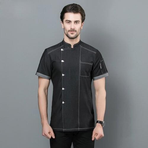 Summer Chef Restaurant Uniform Food Service Kitchen Workwear Women and Men Short Sleeve Catering Jackets Tooling Uniform