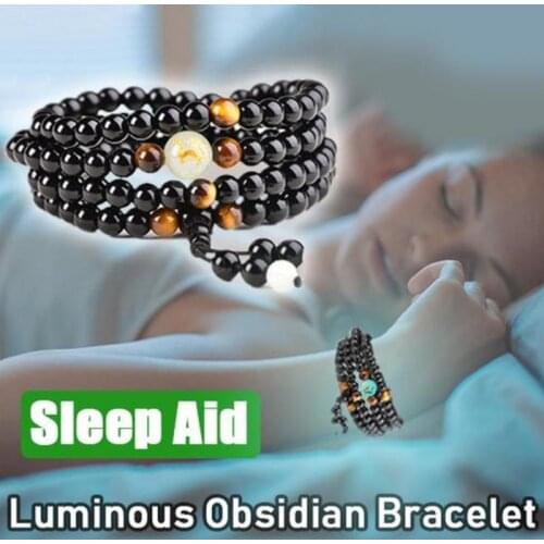 1PC Natural Stone Black Obsidian Magnetic Therapy Bracelet Weight Loss Unisex Slimmy Health Care Bracelet