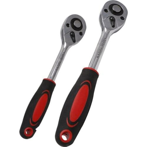 1PC Multifunctional 1/4" & 3/8" 24 Teeth Spanner Ratchet Handle Quick Release Reversible Ratchet Wrench