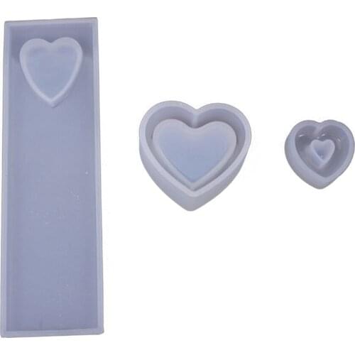 1pcs Crystal Epoxy Mould Heart-shaped Box Hollow Pendant Bookmark Mould Ornament DIY Jewelry Making
