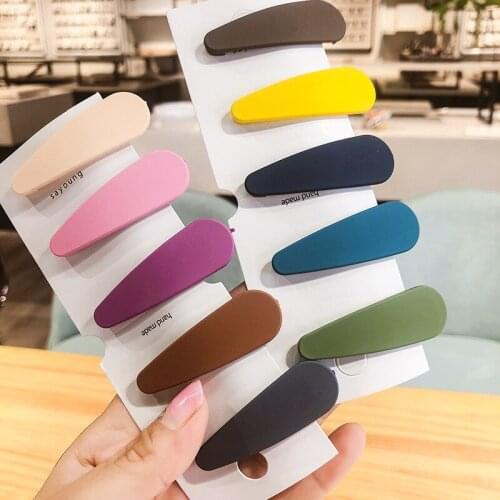 New 1PC Candy Color Hair Pins Cute Hair Barrettes Scrub Beautiful Girls Hairpins Hair Clip Kids Headwear Children Baby BB Clips