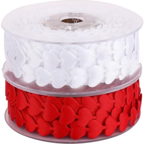 15mm Red Heart silk Ribbons For Party Birthday Wedding DIY Crafts Gift Packing Belt decoration Sewing Handmade Wrapping Wh