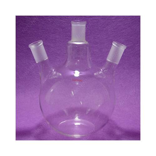 2000ml 3 Neck Flat Bottom Boiling Flask,24/29 Joint,Glass Flask,lab Glassware