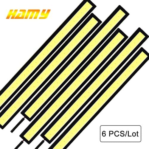 6 PCS Car LED Bulb Driving Daytime Running Light 17CM DRL COB 12V 7000K Super Bright Auto Atmosphere Styling Light Bar Fog Lamp