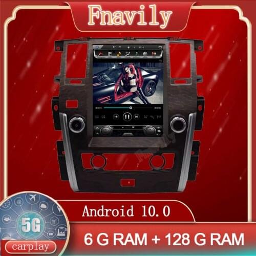 Fnavily Android 9 Car Radio For Nissan Patrol Car Multimedia System Player GPS Navigation Vertical Screen Tesla Style 12.1" PX6