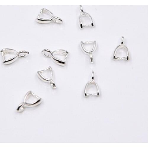 Free 50pcs 925 sterling silver platinum plated 925 jewelry silver charms accessory pendants earrings 925 silver bail FY-16