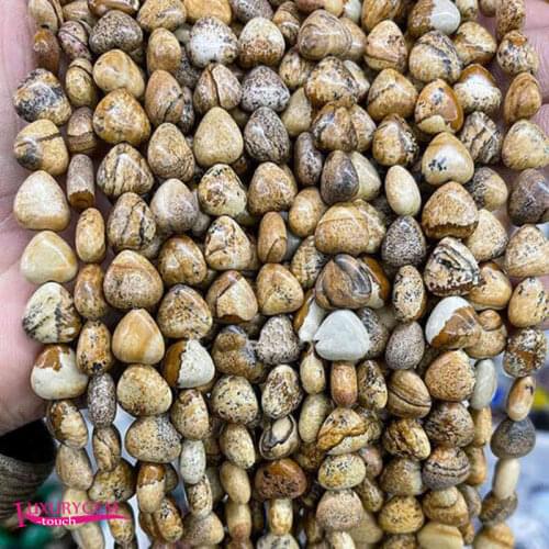 Natural Multicolor Picture Stone Loose Beads High Quality 10mm Smooth Heart Shape DIY Gem Jewelry Accessories 38Pcs a3597