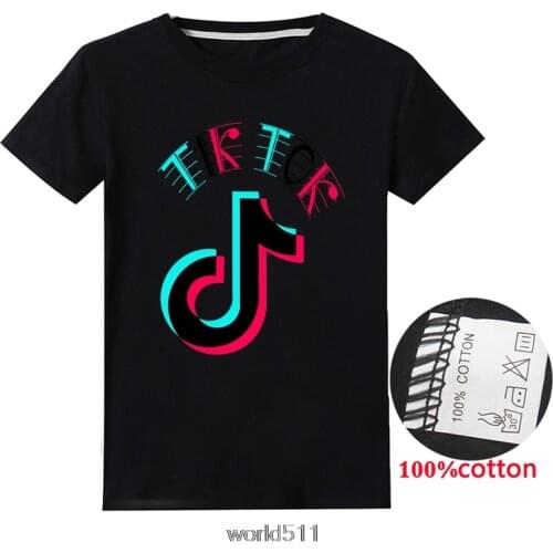 Tik Tok Cartoon T Shirt Kids New summer Fashion Girsl T-shirt Tik Tok Children Tshirt Girl Boys cute Tee tops Clothing