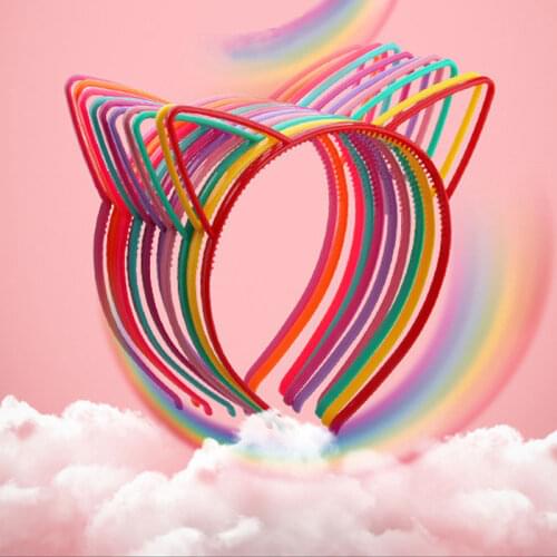 3pcs/6pcs Kids Headbands Cat Ears Crown Bow Headwear Princess Plastic Hairbands Boho Hair Bands for Girls Baby Accessories