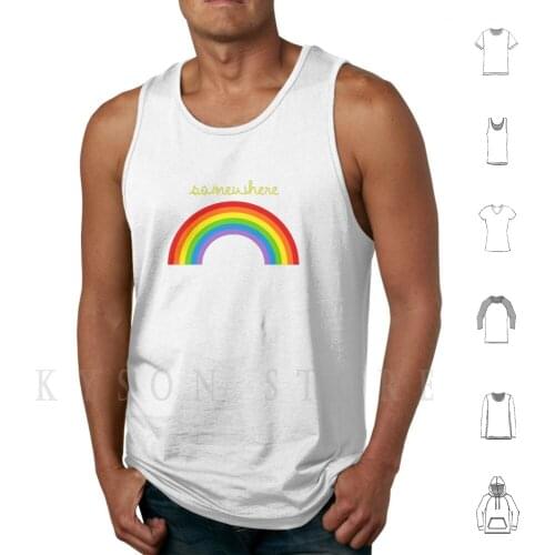 Somewhere Over The Rainbow Tank Tops Vest 100% Cotton Rebus Oz Dorothy Toto Rainbow Equal Rights Movies Funny