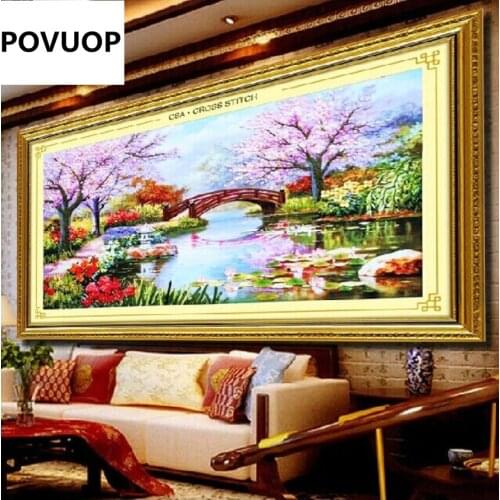 Ribbon embroidery The place of first love 110X70cm 5d print three-dimensional embroidery paintings with English instruction