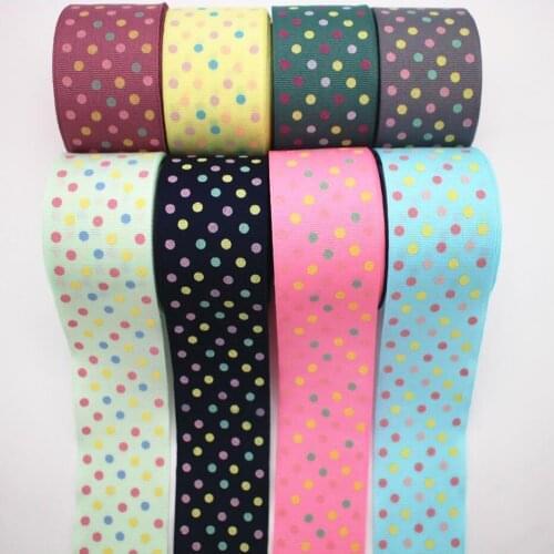 New 1-1/2 38mm colorful dot ribbon 5 yards 10 yards DIY handmade materials gift package headdress bow decoration grosgrain