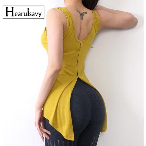 Running Tank Workout Tops For Woman Sports Wear Gym T-shirt Open Back Yoga Top Sport Blouses Fitness Shirt Female Jersey