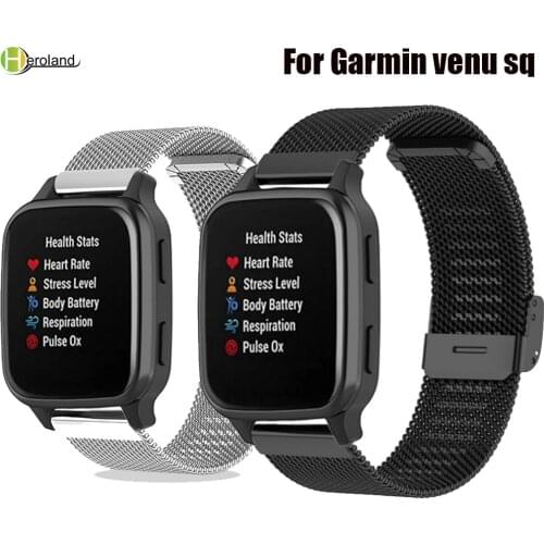 Stainless Steel Milanese Wristband Bracelet For Garmin venu sq Watchband 20mm 22mm watchstrap For Garmin Vivoactive 3 / 4 Belt