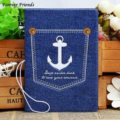 Fashion PU&PVC passport Cover , ID Credit Card Cover business Card -ID Holders for travel - blue ship logo pattern