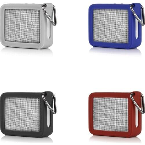 Soft Silicone Case Protective Shell with Carabiner Case Sleeve Compatible with-J-BL GO 2 GO2 Speaker Washable Cover