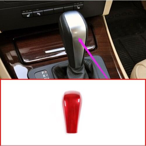 Red ABS Car Gear Shift Head Cover Trim For E48 E61E64 E65 E85 E86 E83 E53 E81 E82 E87 E90 E91 E92 E93 F01 Car Accessory