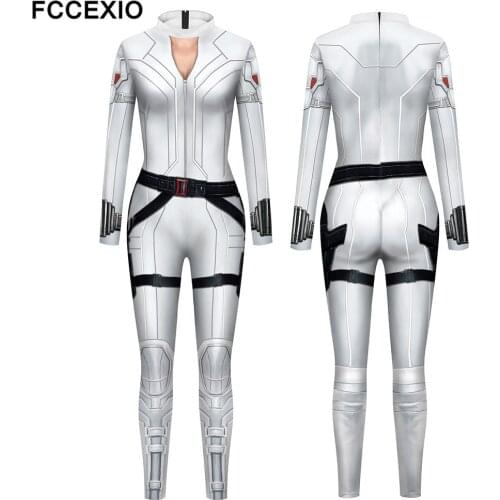 FCCEXIO The Hero Gun Equipment Movie Pattern 3D Print Sexy Bodysuits Women Plus Size Long Sleeve Cosplay New Jumpsuit