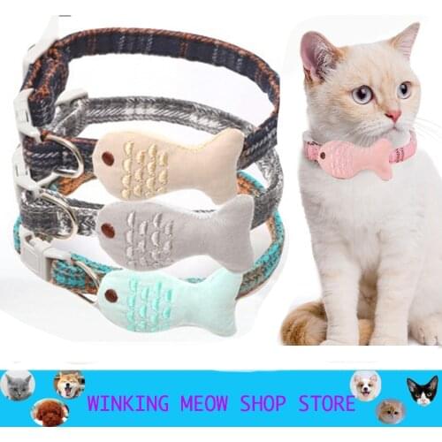 2020 Cat collar And Cotton Filled fish bow tie Small and medium sized Pet Supplies Polyester Fiber Halloween Gift Small dog