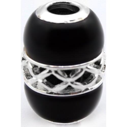 18X13MM natural black Stone Tibetan Silver Fine Jewelry pendant