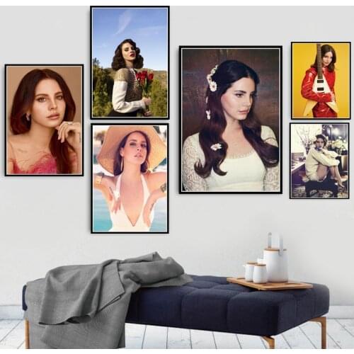 Poster Prints New Lana Del Rey Soul Pop Music Singer Model Star Art Canvas Painting Wall Pictures For Living Room Home Decor