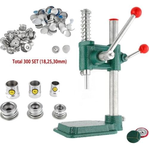 Button Maker Handmade Fabric Covered Button Machine Button Mould Dies Hand Press DIY Tool with 3 Molds 300pcs Buttons