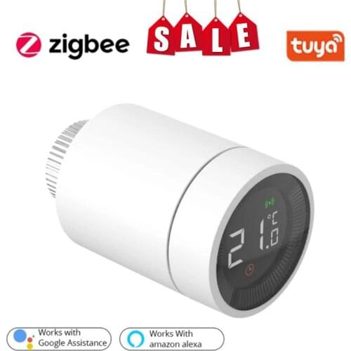 Tuya Smart ZigBee Radiator Actuator Programmable Thermostat Thermostatic Radiator Valve Temperature Controller Support Alexa
