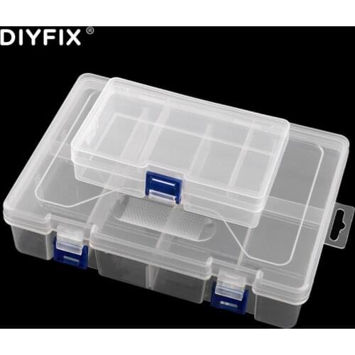 DIYFIX Portable Jewelry Tool Storage Box Container Electronic Parts Storage Screw Case Transparent PP Case Multi Function Tool
