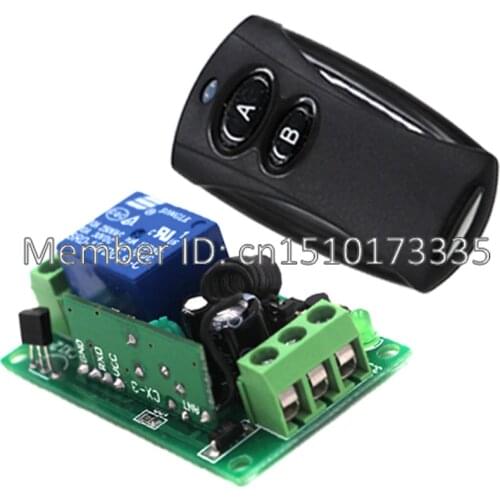 Wireless RF Remote Control Light Switch 10A Relay Output Radio DC 9V 12V 24V 1 CH Channel 1CH Receiver Module Transmitter